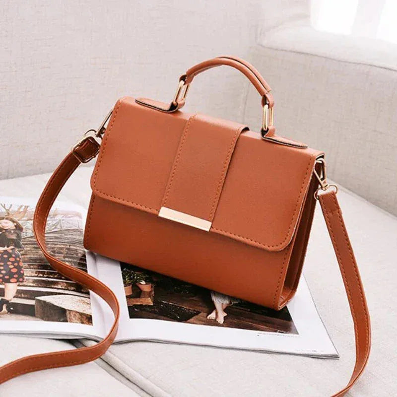 Sac à Main Femme en PU – Sac Bandoulière en Cuir Synthétique avec Fermeture à Rabat, Sac à Main Mode Tendance
