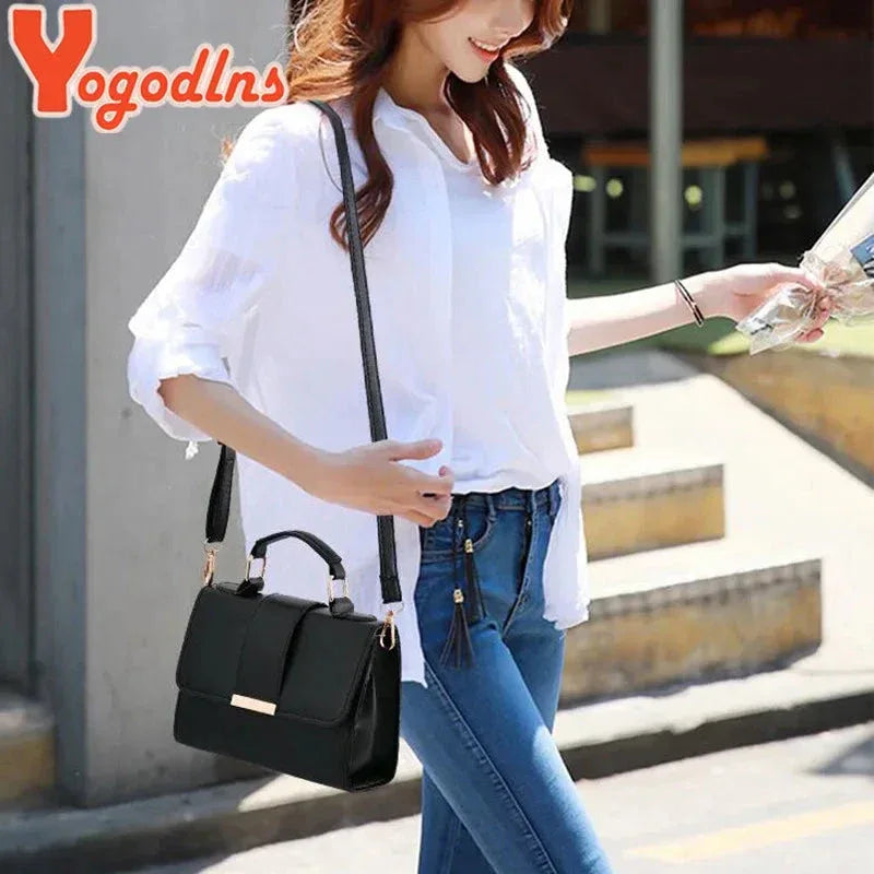 Sac à Main Femme en PU – Sac Bandoulière en Cuir Synthétique avec Fermeture à Rabat, Sac à Main Mode Tendance