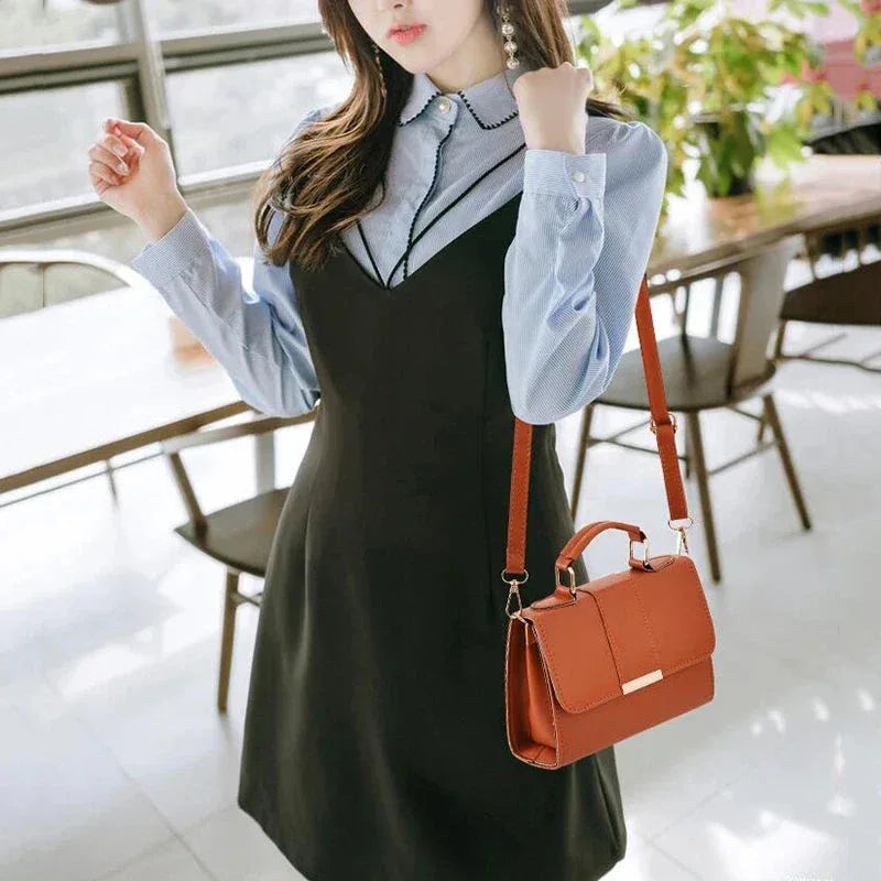 Sac à Main Femme en PU – Sac Bandoulière en Cuir Synthétique avec Fermeture à Rabat, Sac à Main Mode Tendance