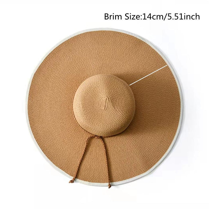 Chapeau paille femme large bord pliable été