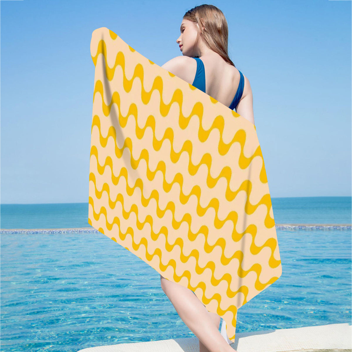 Serviette plage microfibre anti-sable motif tropical