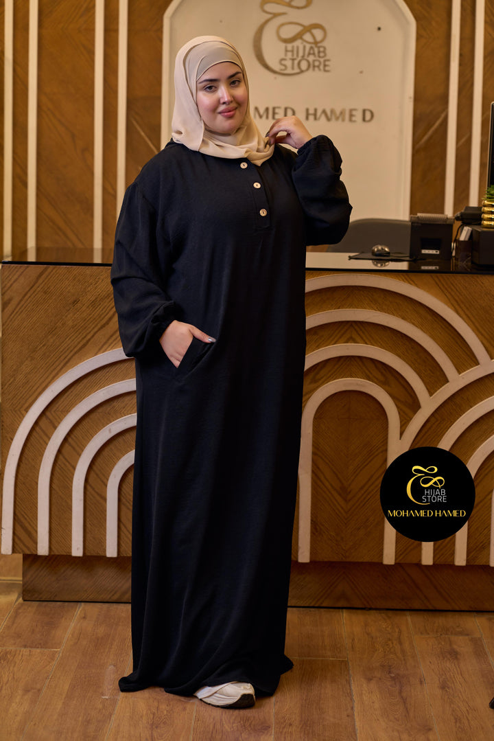عبائة طويلة بغطاء رأس للنساء من قماش CY التركي