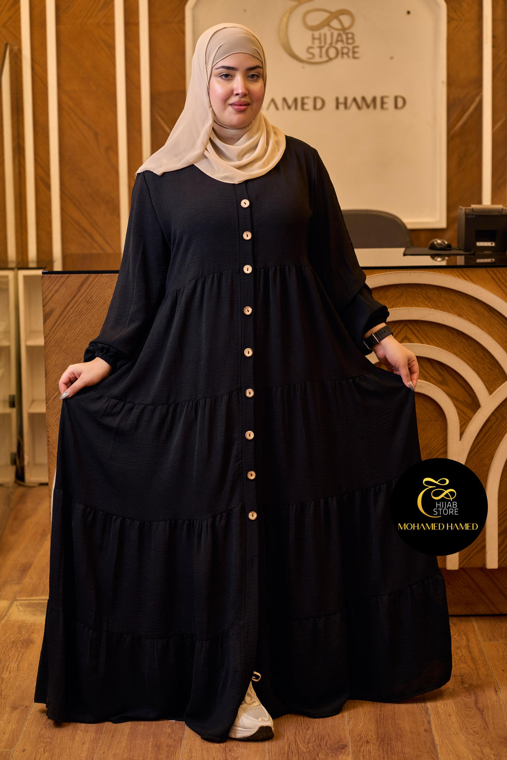 Robe Waqar Longue – Tissu Turc CY à Boutons