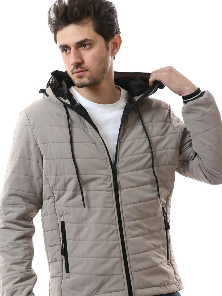 جاكيت رجالي مبطن بغطاء رأس – تصميم عصري ودافئ - JAC24WWBP28418TS1