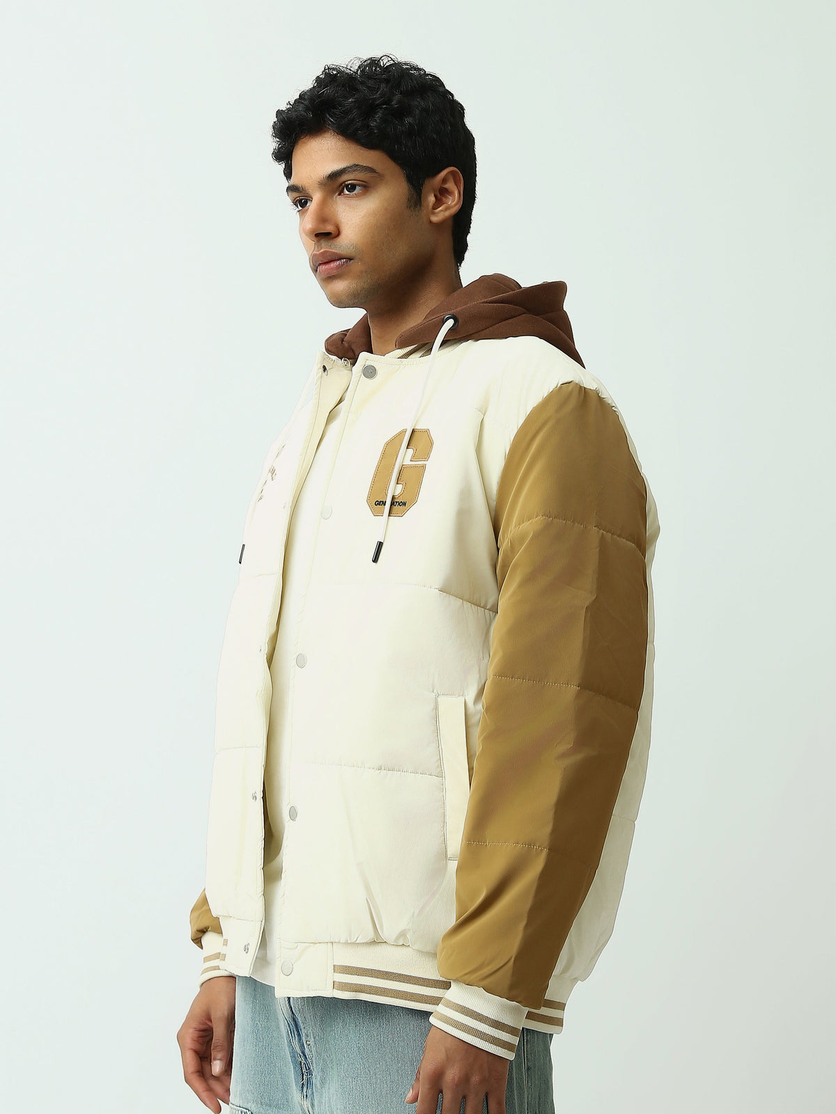 Blouson Homme Matelassé Bicolore à Capuche – Style Varsity - JAC26WWCS28491TM1