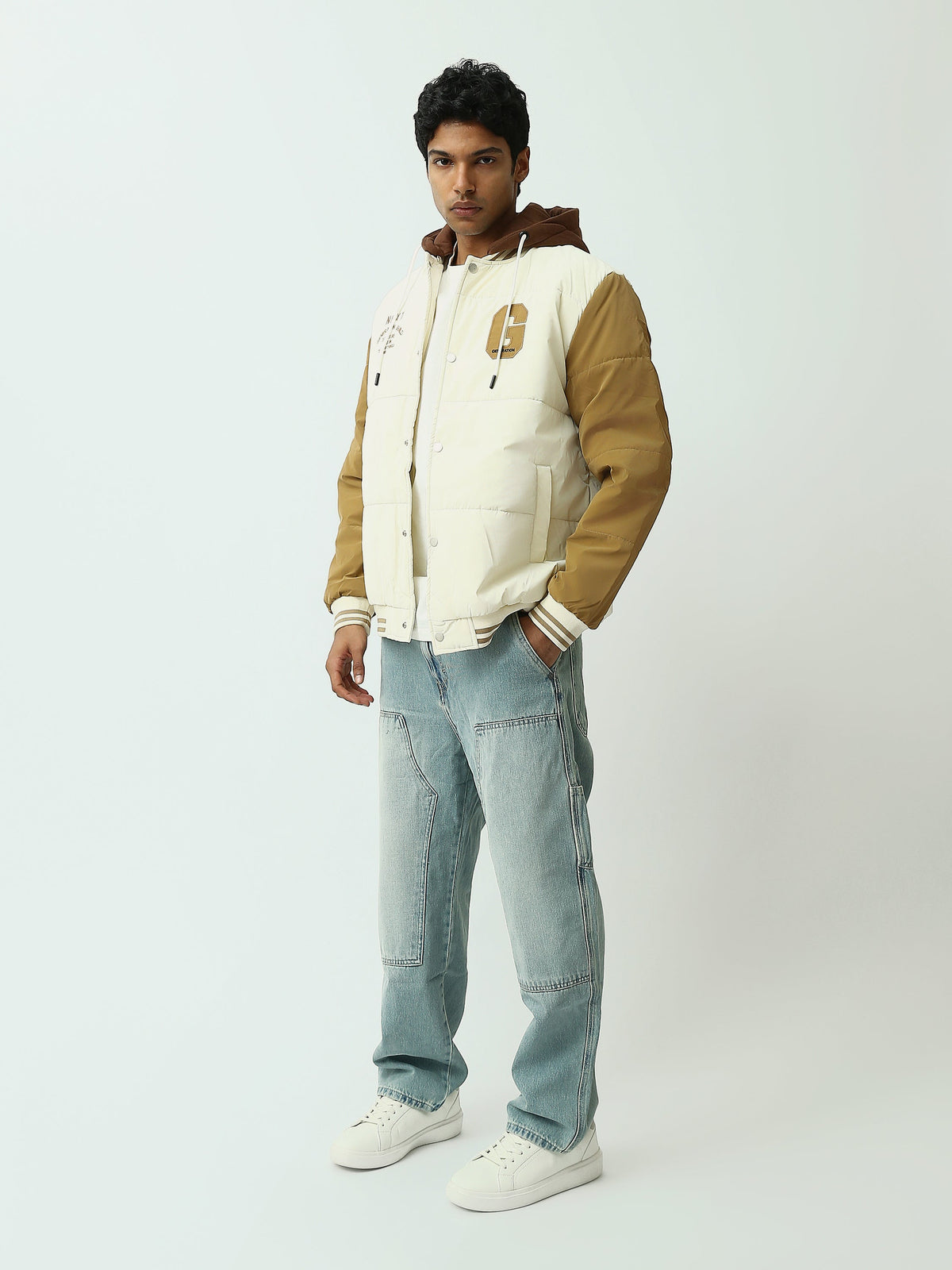 Blouson Homme Matelassé Bicolore à Capuche – Style Varsity - JAC26WWCS28491TM1