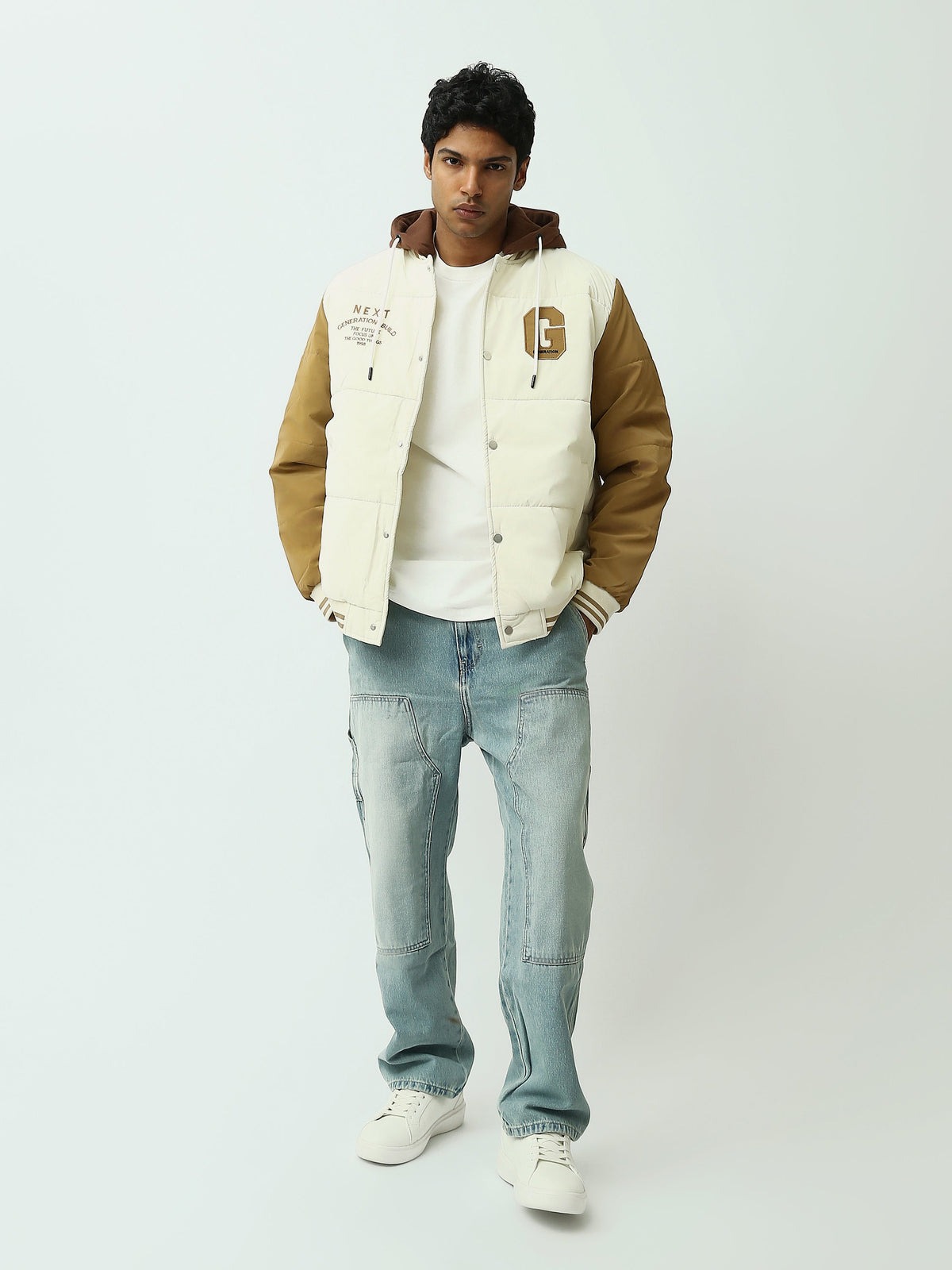 Blouson Homme Matelassé Bicolore à Capuche – Style Varsity - JAC26WWCS28491TM1
