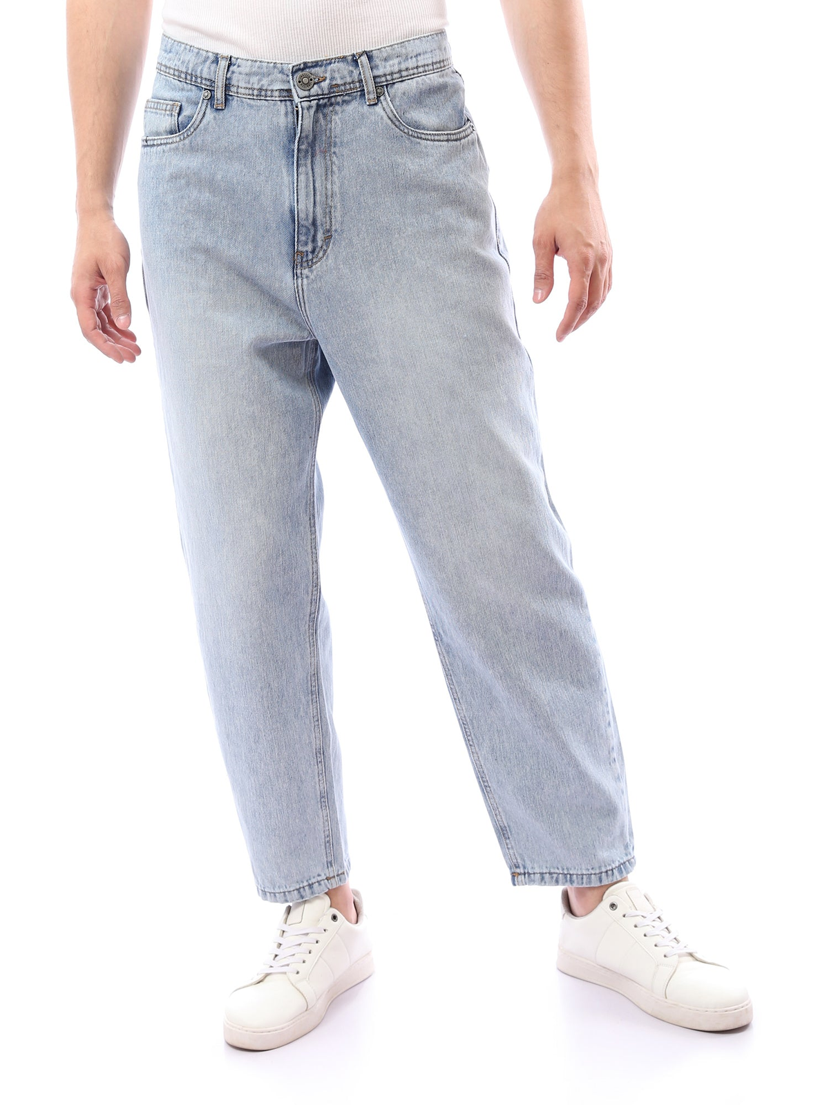 جينز Loose Fit رجالي بقصة واسعة وساق مستقيمة – ستريت وير عصري - JNS23SLBW22651TM1