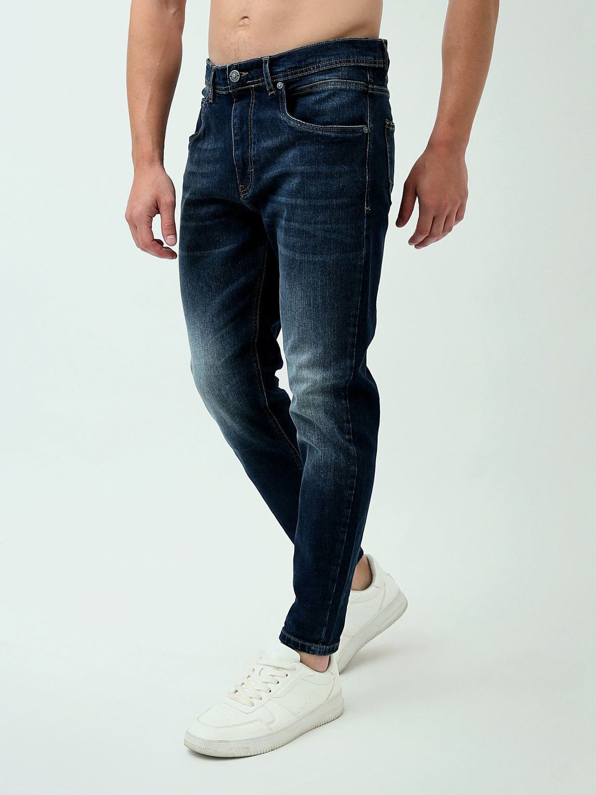 جينز رجالي بقصة Skinny Cropped Fit وتصميم عصري - JNS24GKBW22136TM1