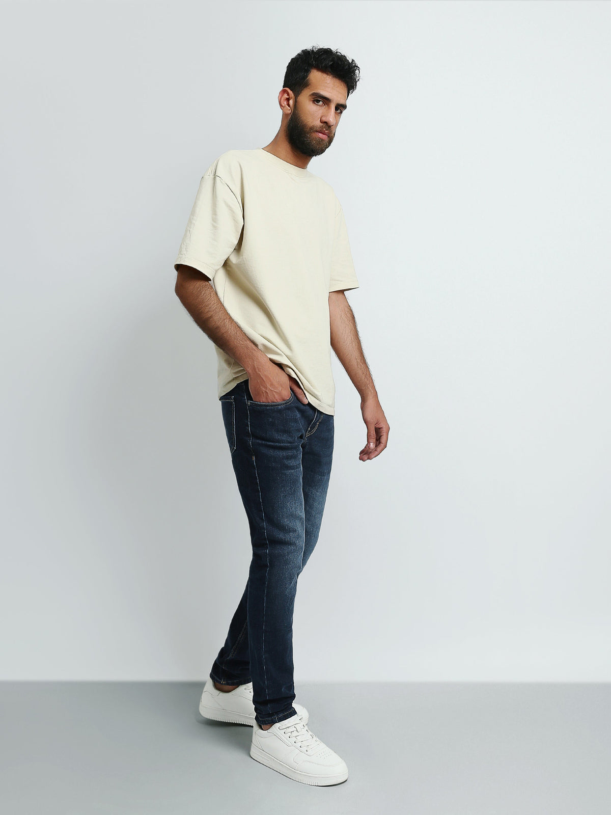 جينز Slim Fit رجالي بتأثير باهت وقصة ضيقة – كاجوال عصري - JNS24GPBW22138TM1