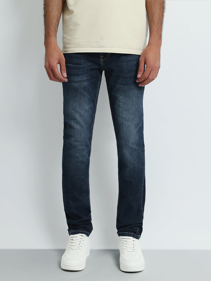 جينز Slim Fit رجالي بتأثير باهت وقصة ضيقة – كاجوال عصري - JNS24GPBW22138TM1