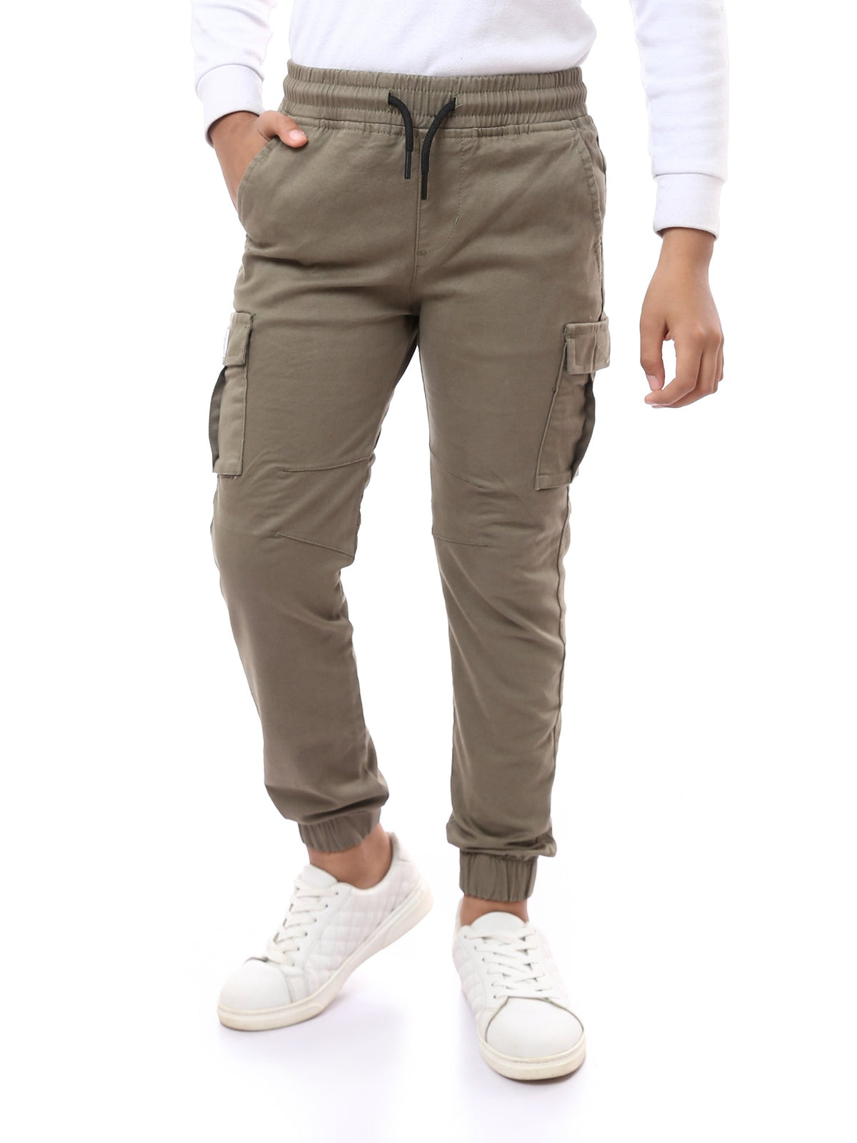 Pantalon Cargo Enfant Élégant avec Ceinture Élastique – Confort et Style - JOG23SGBL24263TB1