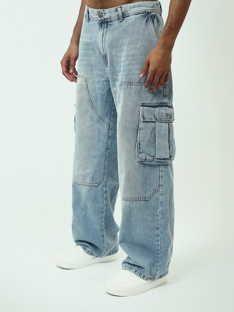 Jeans cargo ice blue homme – Confort et style décontracté - JOG25GDWL24012TM1