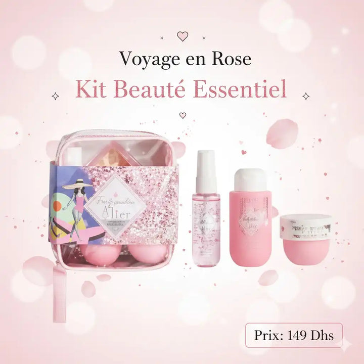 Kit Voyage Beauté Rose & Paillettes : Votre Essentiel Partout avec Vous