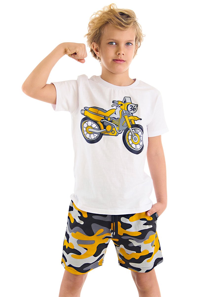 motorcycle erkek çocuk t-shirt şort takim - Justyol