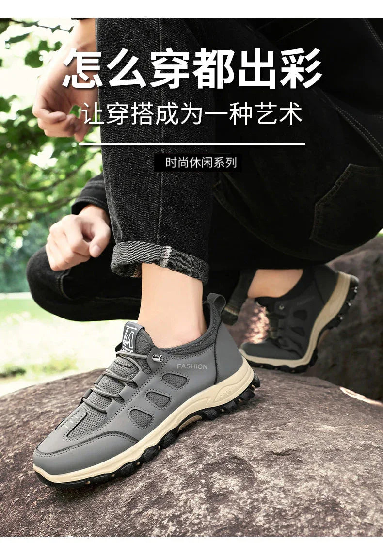 Chaussures de Randonnée Homme – Sneakers Respirantes et Légères, Chaussures de Marche Extérieures pour l’Été, Confort et Stabilité - Justyol