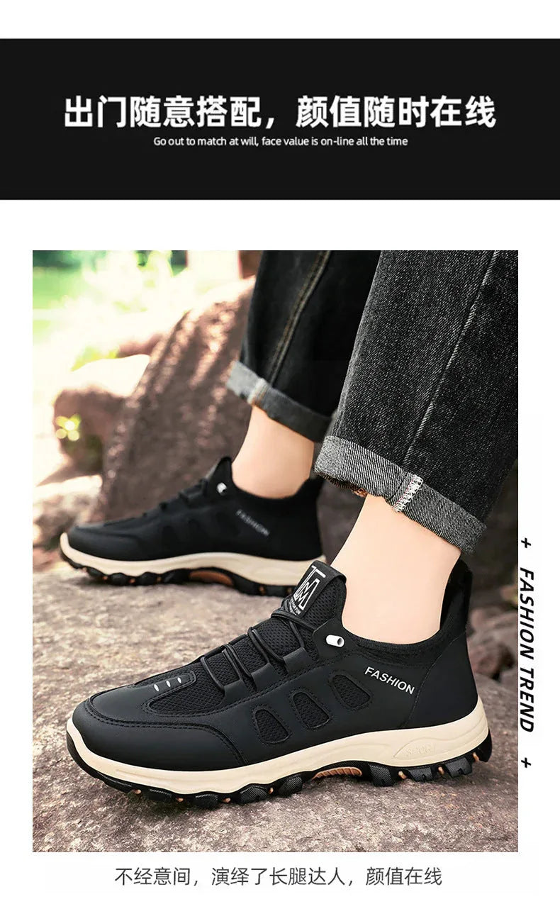 Chaussures de Randonnée Homme – Sneakers Respirantes et Légères, Chaussures de Marche Extérieures pour l’Été, Confort et Stabilité - Justyol