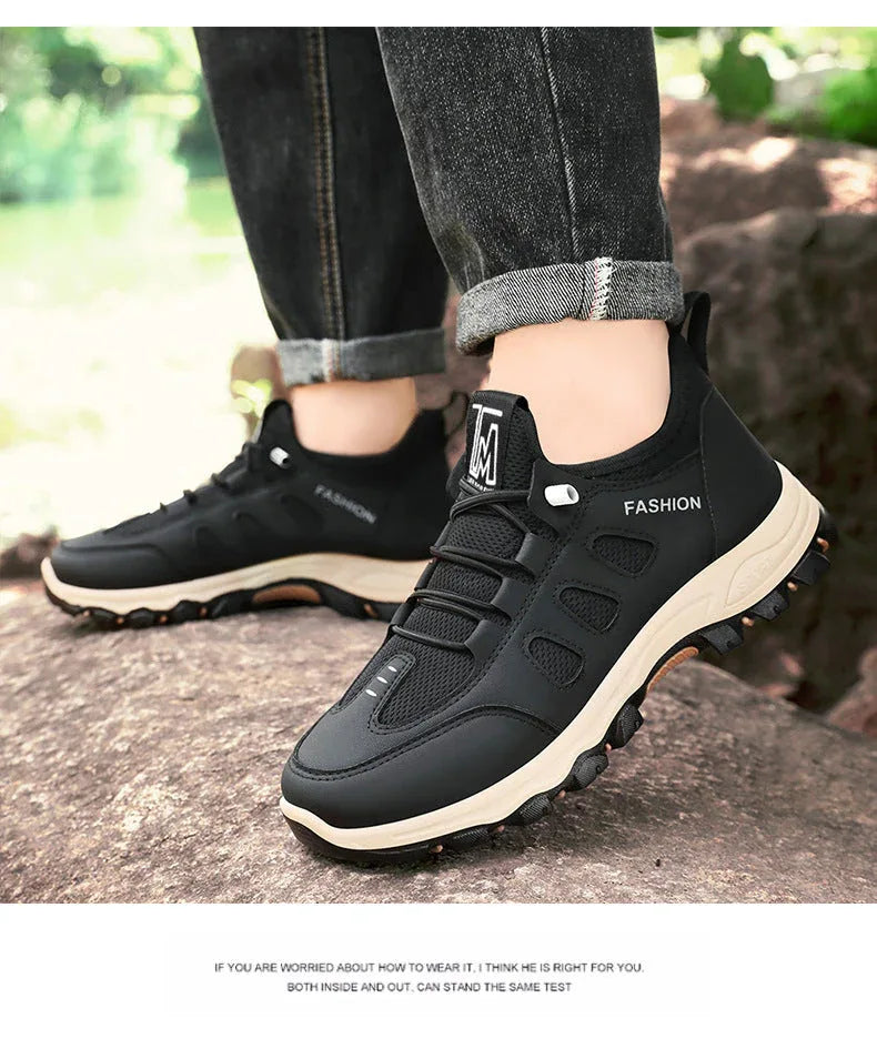 Chaussures de Randonnée Homme – Sneakers Respirantes et Légères, Chaussures de Marche Extérieures pour l’Été, Confort et Stabilité - Justyol