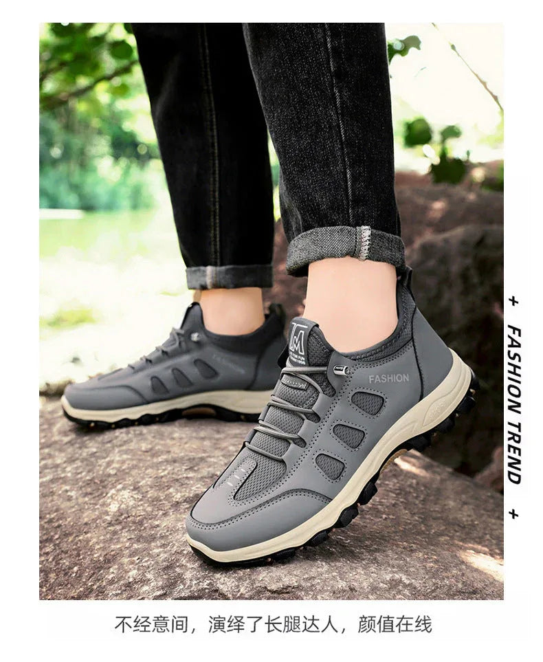 Chaussures de Randonnée Homme – Sneakers Respirantes et Légères, Chaussures de Marche Extérieures pour l’Été, Confort et Stabilité - Justyol