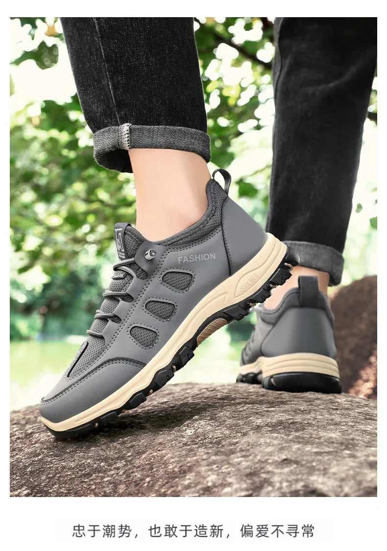 Chaussures de Randonnée Homme – Sneakers Respirantes et Légères, Chaussures de Marche Extérieures pour l’Été, Confort et Stabilité - Justyol