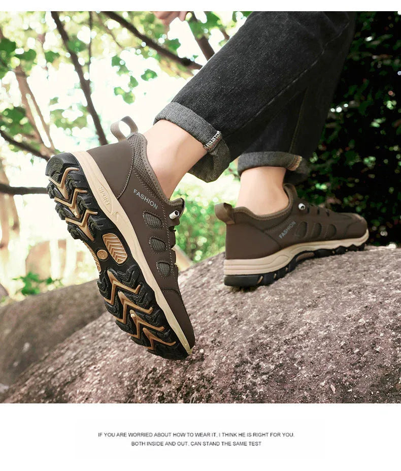 Chaussures de Randonnée Homme – Sneakers Respirantes et Légères, Chaussures de Marche Extérieures pour l’Été, Confort et Stabilité - Justyol