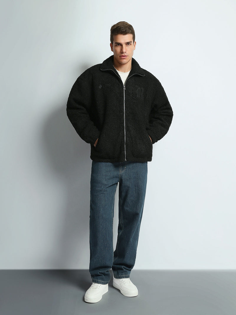 Veste Homme en Polaire Sherpa Zippée avec Broderie – Style Casual - OSH26WEST19191TM1