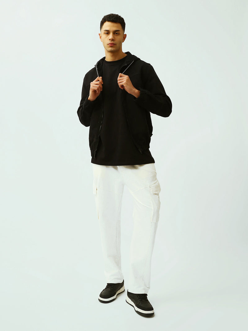 Veste Homme Noire à Capuche Zippée – Style Casual et Moderne - OSH26WJDD19195TM1