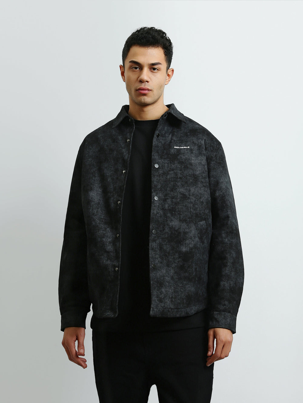 Surchemise Homme à Effet Délavé et Boutons-Pression – Style Casual - OSH26WTGR19176TM1
