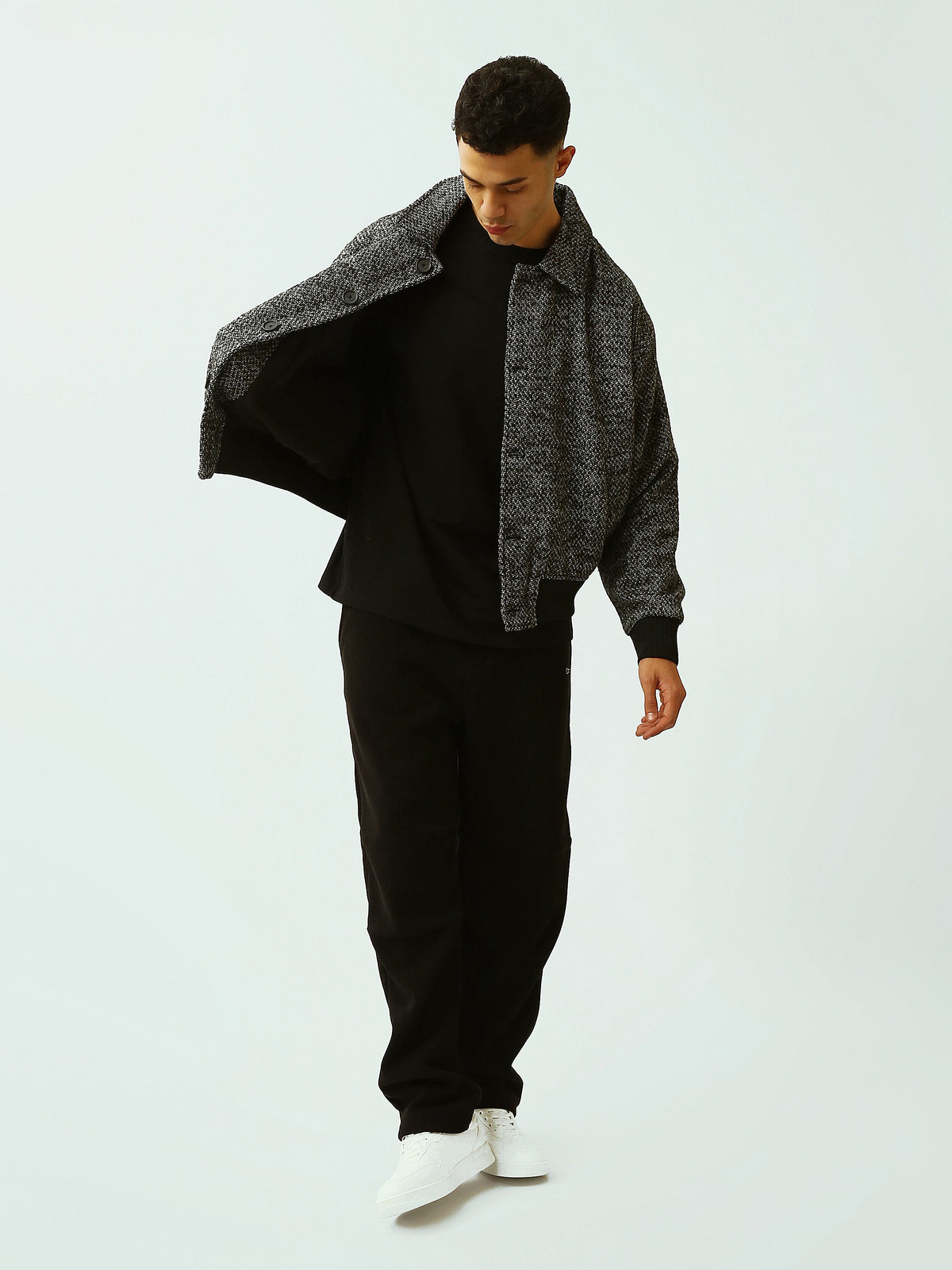 Blouson Homme Court Texturé à Boutons – Style Casual Chic - OSH26WXLR19179TM1