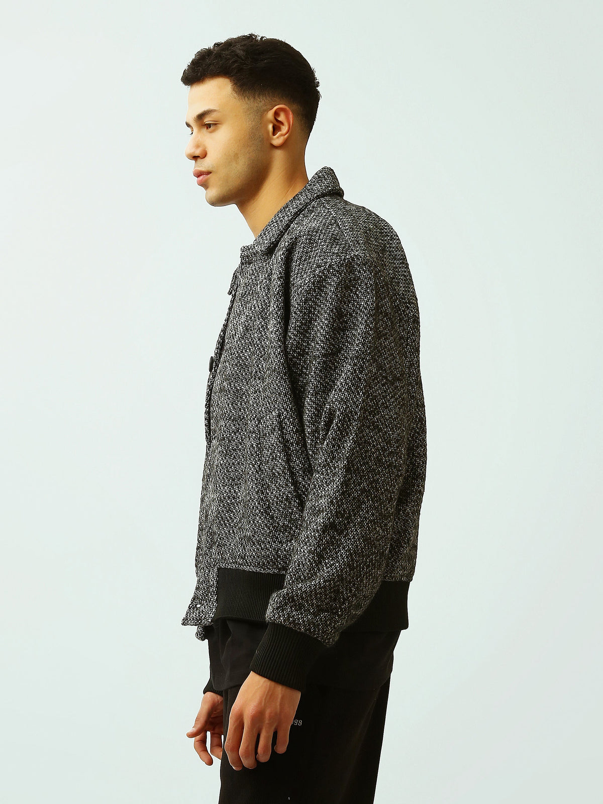 Blouson Homme Court Texturé à Boutons – Style Casual Chic - OSH26WXLR19179TM1