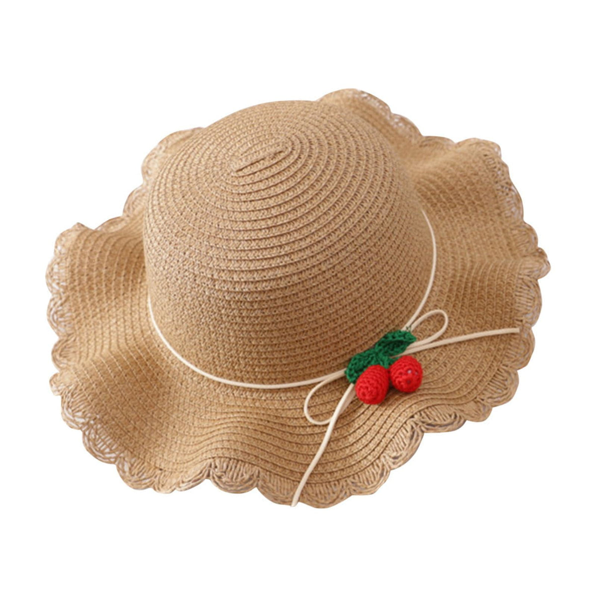 Chapeau paille fille avec nœud dentelle été