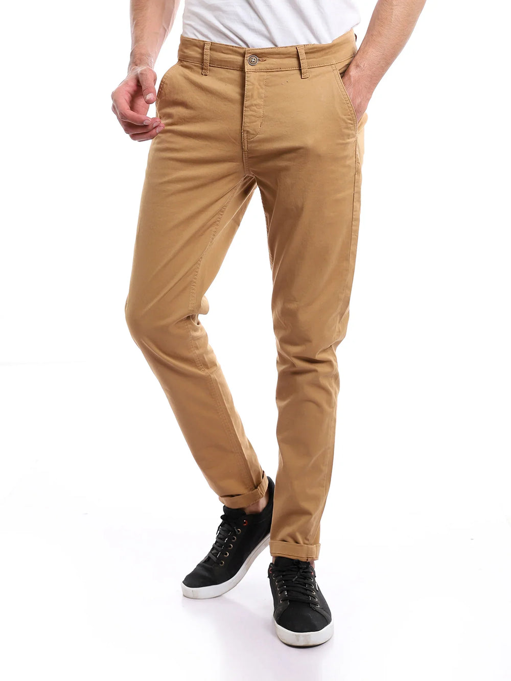 بنطال شينو رجالي بقصة Slim Fit وستايل كاجوال شيك - PAN22GFGA23250TS1