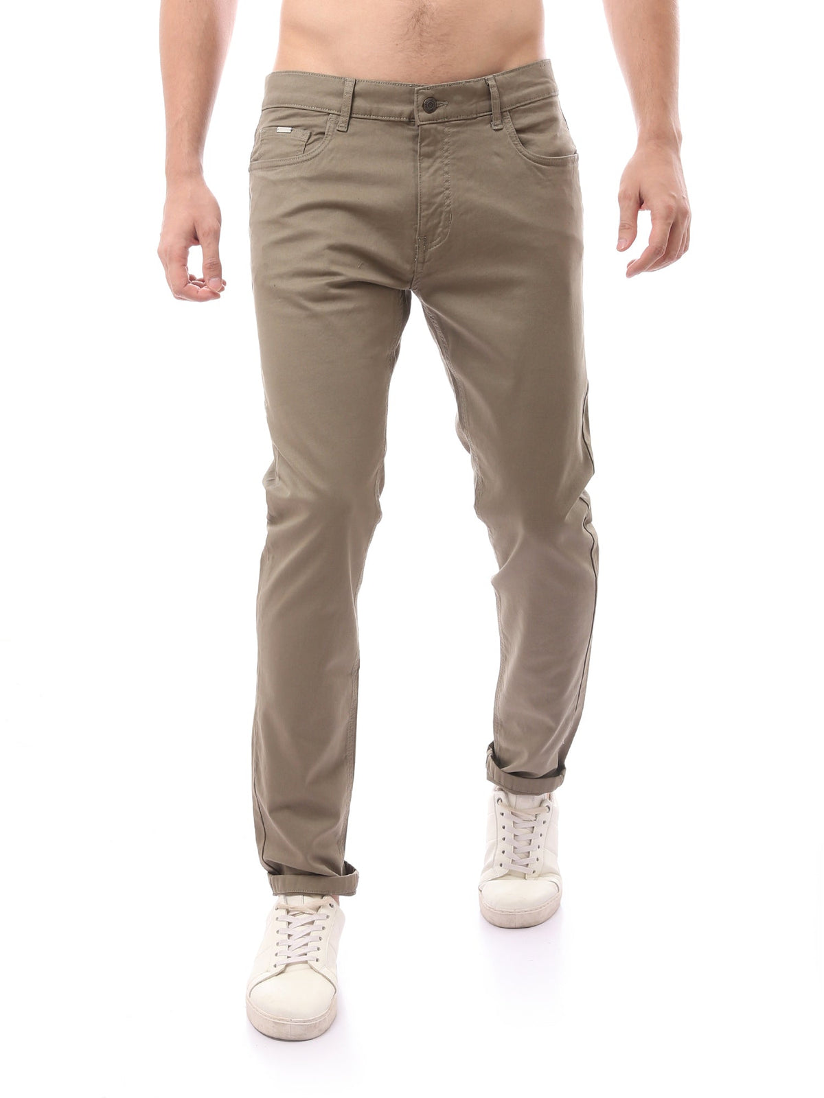 بنطال رجالي بقصة Slim Fit وتصميم 5 جيوب عصري - PAN22GFGA23557TM1