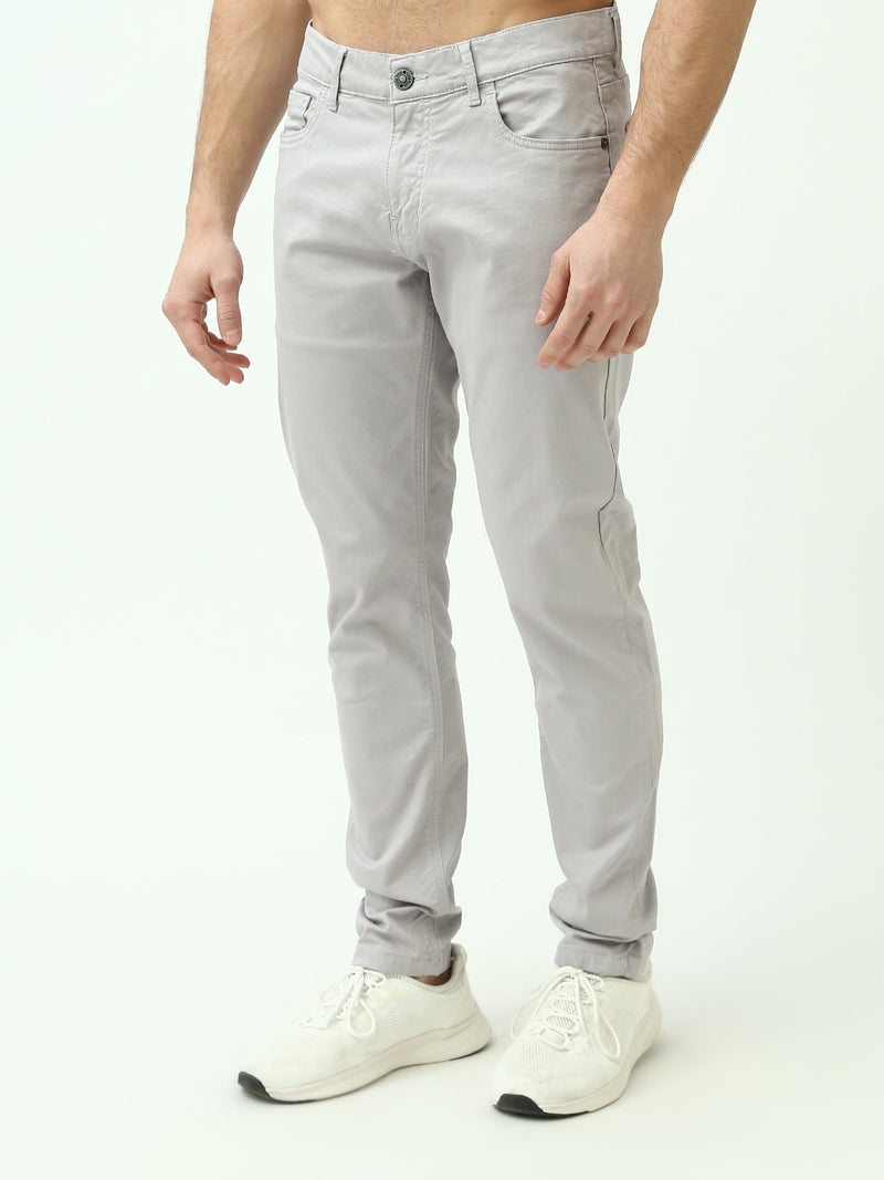 بنطال رجالي بقصة Slim Fit وتصميم 5 جيوب عصري - PAN22GFGA23557TM1