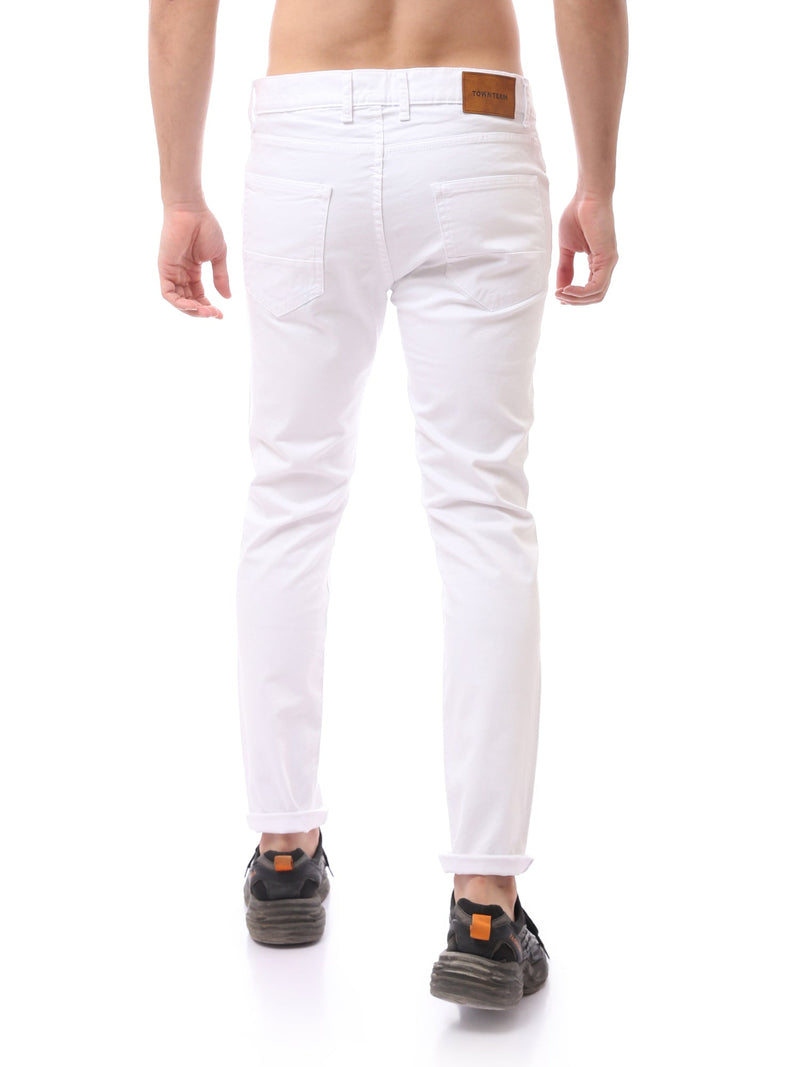 بنطال رجالي بقصة Slim Fit وتصميم 5 جيوب عصري - PAN22GFGA23557TM1