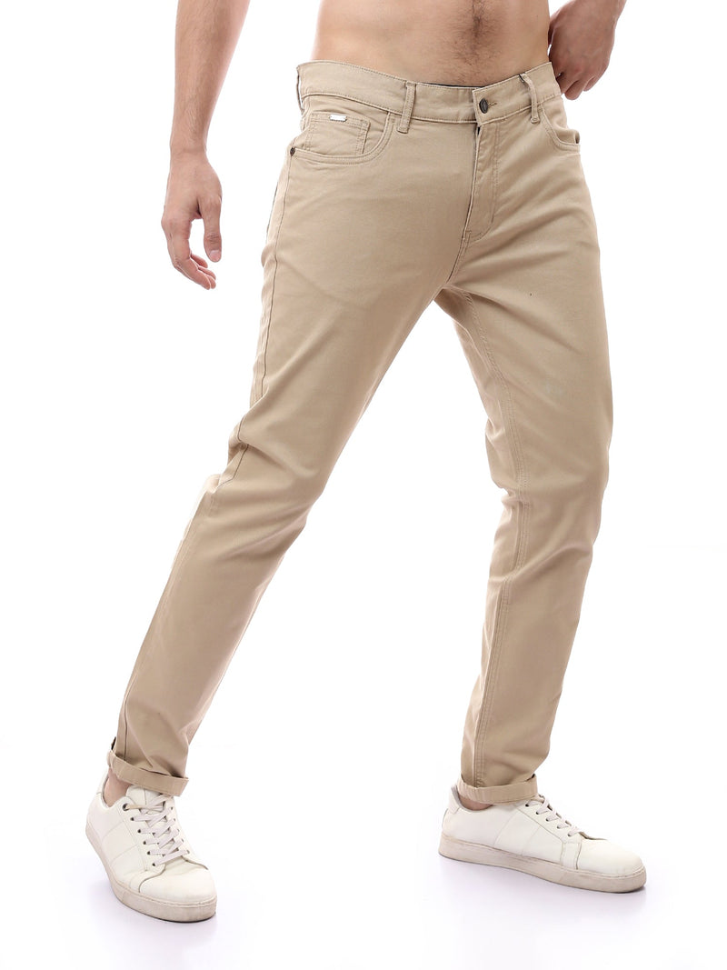 بنطال رجالي بقصة Slim Fit وتصميم 5 جيوب عصري - PAN22GFGA23557TM1