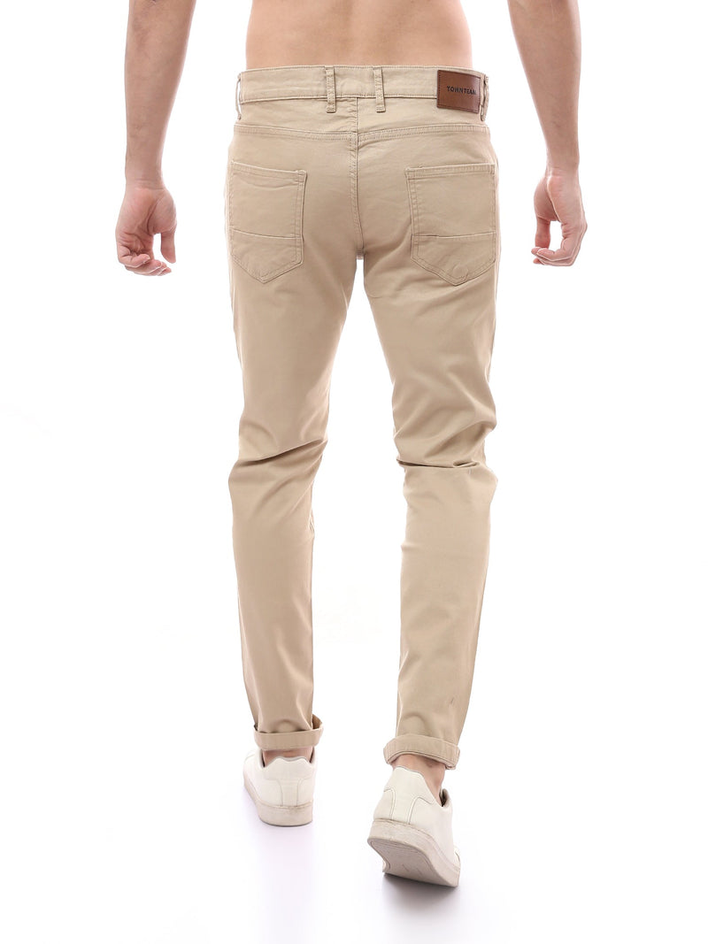 بنطال رجالي بقصة Slim Fit وتصميم 5 جيوب عصري - PAN22GFGA23557TM1