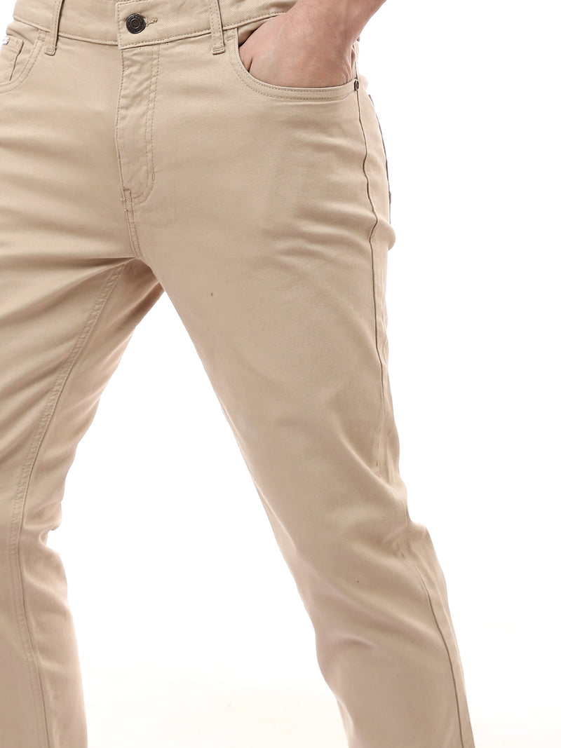 بنطال رجالي بقصة Slim Fit وتصميم 5 جيوب عصري - PAN22GFGA23557TM1