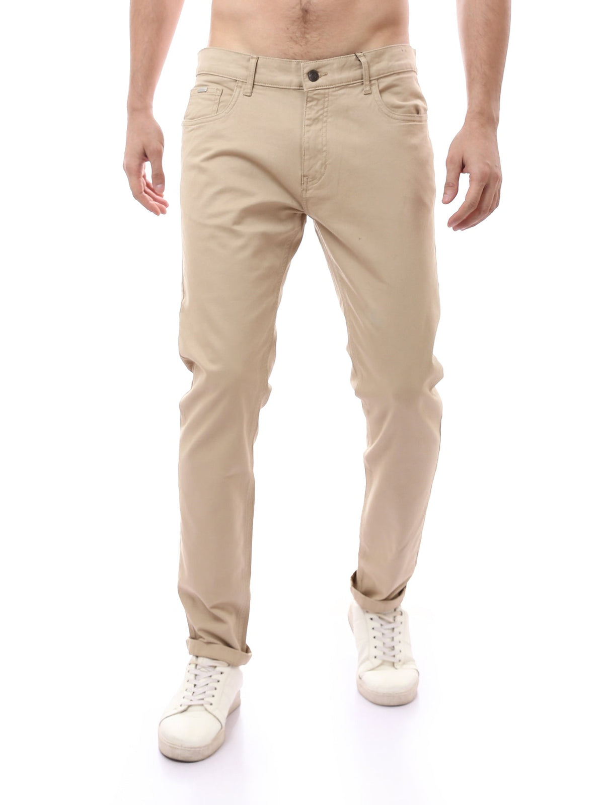 بنطال رجالي بقصة Slim Fit وتصميم 5 جيوب عصري - PAN22GFGA23557TM1