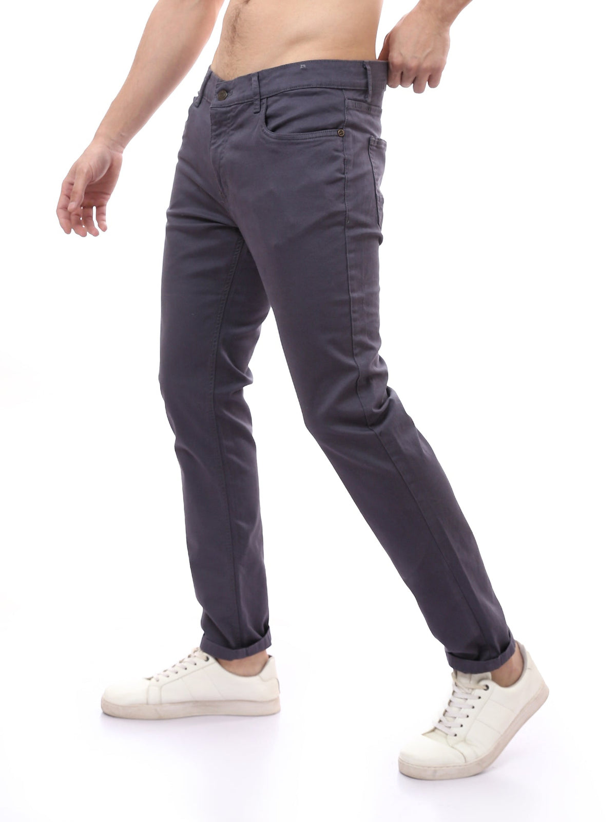 بنطال رجالي بقصة Slim Fit وتصميم 5 جيوب عصري - PAN22GFGA23557TM1
