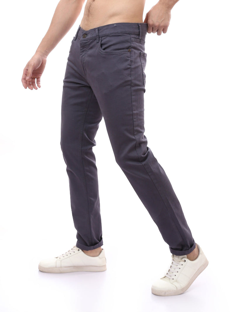 بنطال رجالي بقصة Slim Fit وتصميم 5 جيوب عصري - PAN22GFGA23557TM1