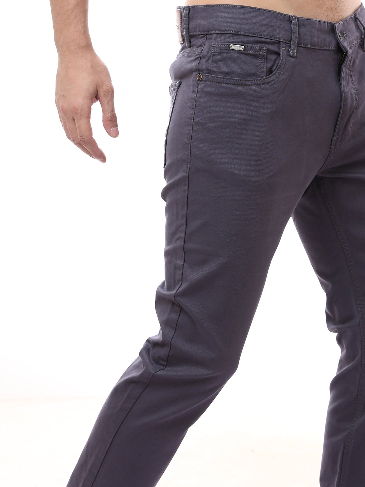 بنطال رجالي بقصة Slim Fit وتصميم 5 جيوب عصري - PAN22GFGA23557TM1