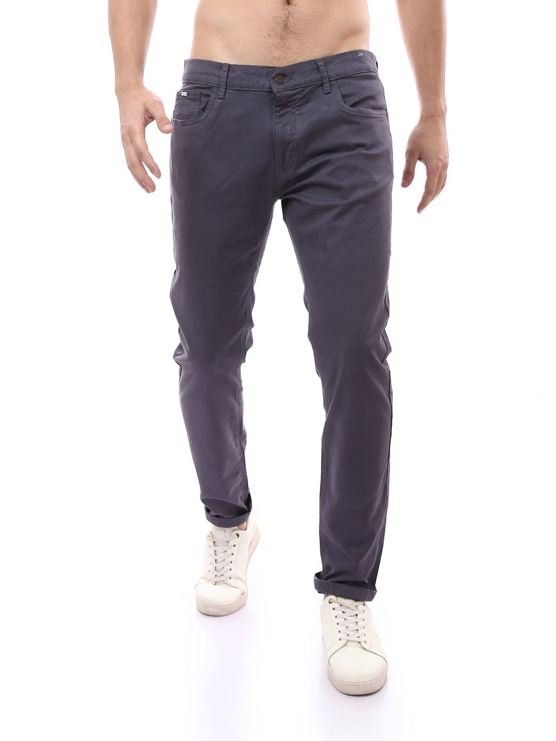 بنطال رجالي بقصة Slim Fit وتصميم 5 جيوب عصري - PAN22GFGA23557TM1