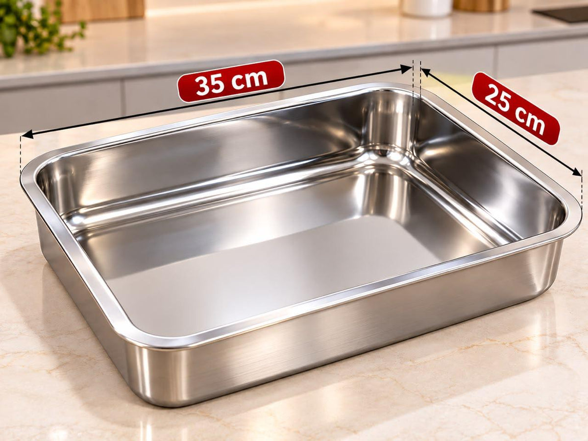 plat a four inox 35x25