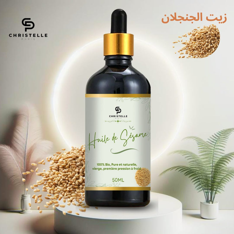 زيت السمسم العضوي الطبيعي 100% للعناية بالشعر والبشرة 50 مل