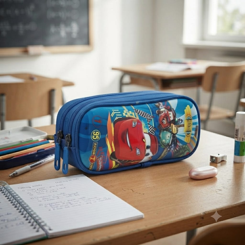 trousse rigide scolaire double compartiment excellente qualité et grande capacité