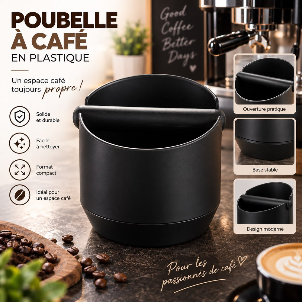 Poubelle pour coin café en plastique – Noir
