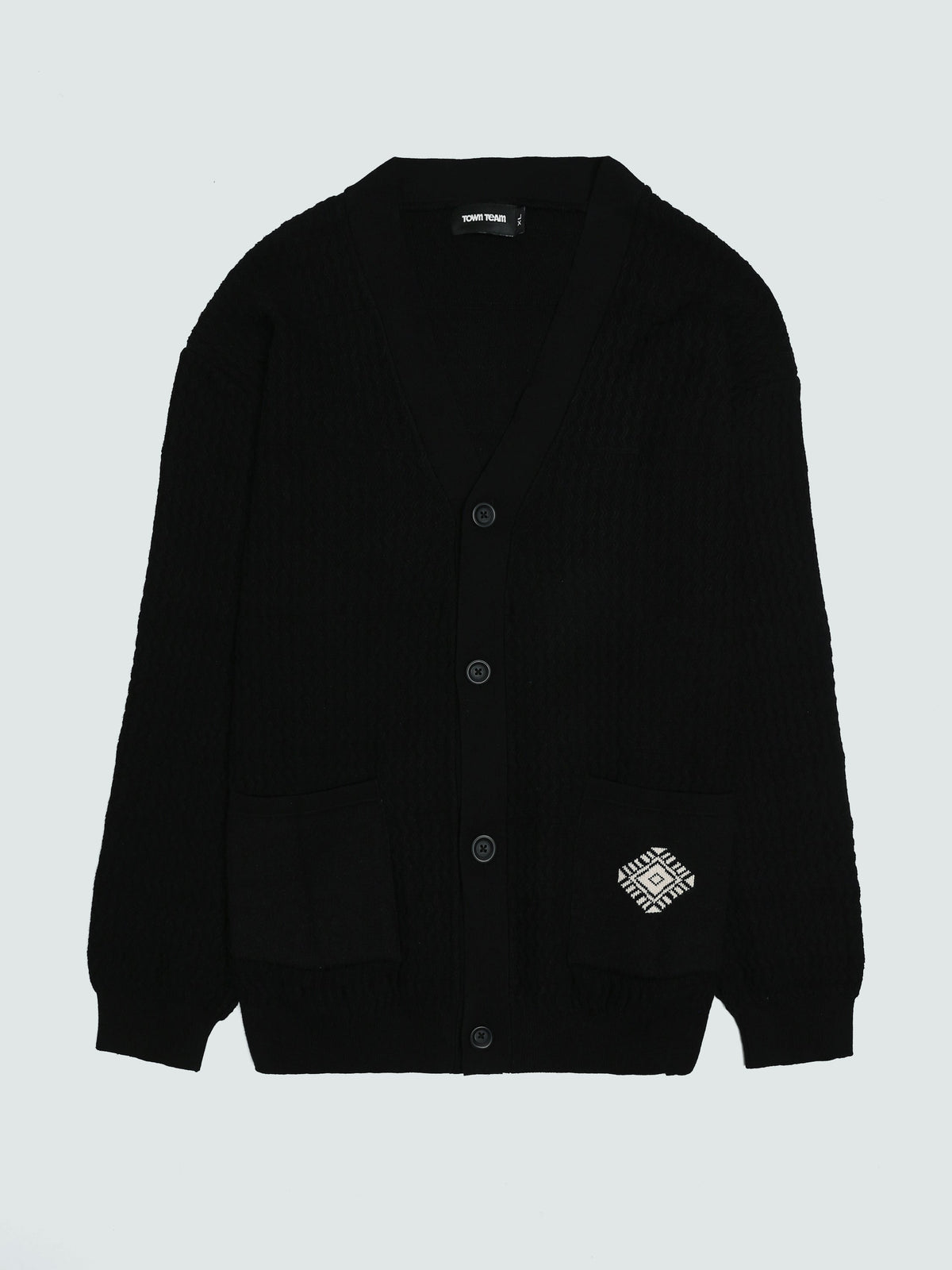 Cardigan Homme en Maille Texturée à Col V et Boutons - PUL26WCPB27916TM1