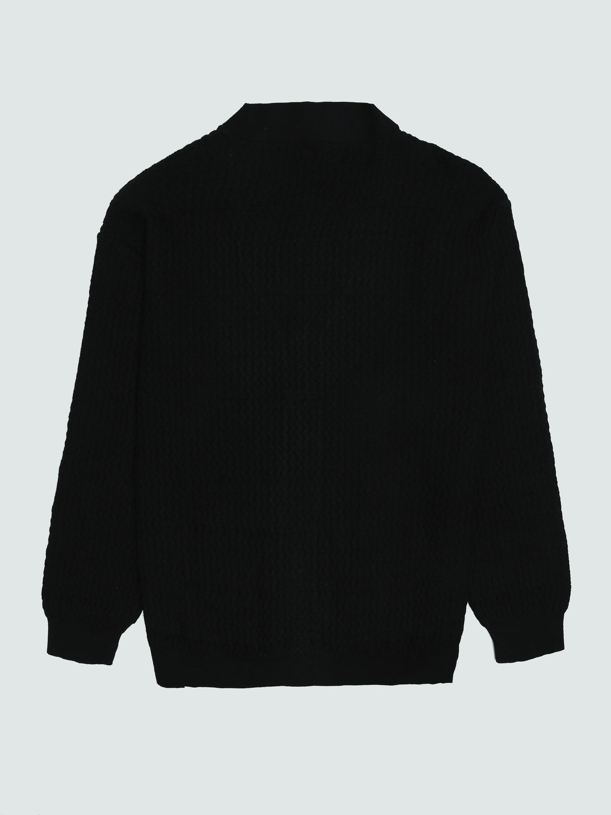 Cardigan Homme en Maille Texturée à Col V et Boutons - PUL26WCPB27916TM1