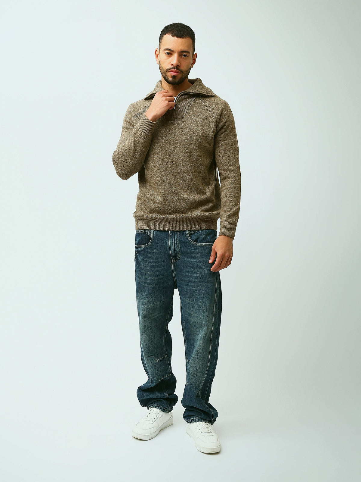Pull Homme en Maille à Col Camionneur Zippé – Style Casual Chic - PUL26WPPF27911TM1